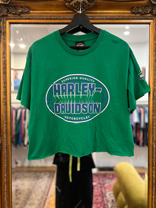 Vintage Harley Davidson Womens Cropped T-Shirt (L)