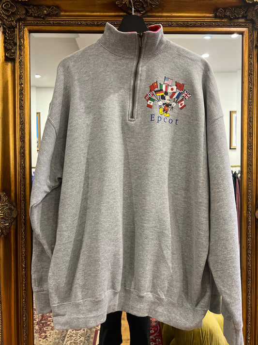 1990s Disney Epcot 3-Quarter Zip Pullover Sweatshirt (XL)