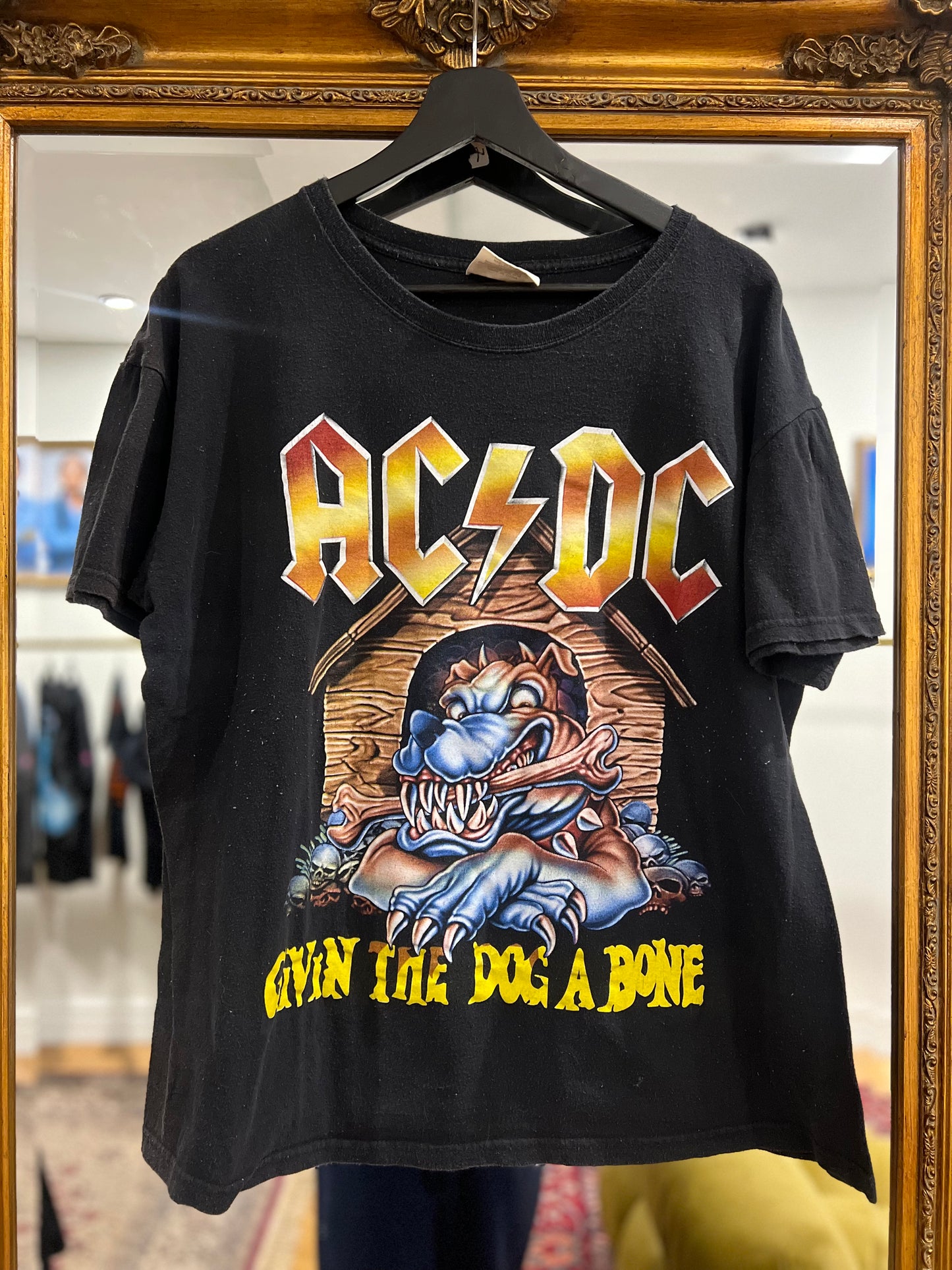 1990 AC/DC Give The Dog A Bone Vintage T-Shirt (S/M)