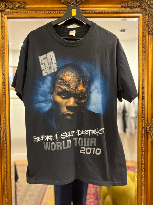 2010 50 CENT "Before I Self Destruct" World Tour Vintage T-Shirt (L)