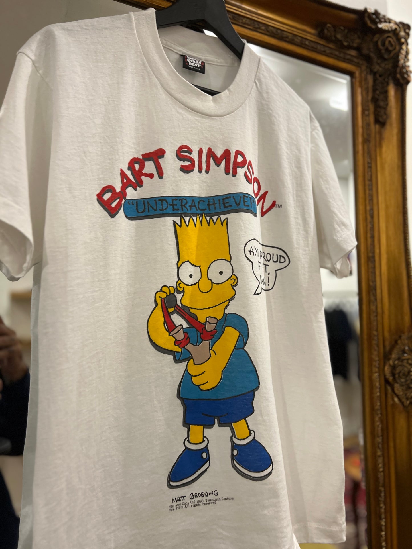 Deadstock 1990 Bart Simpson "Underachiever" Vintage T-Shirt Screenstars (L)