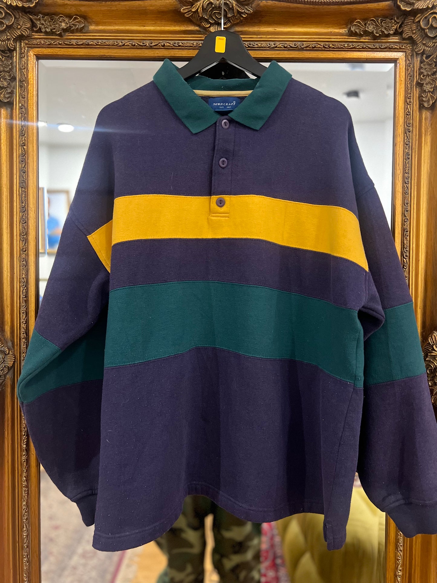 1990s Color-Block Cropped Pullover Crew (XL)