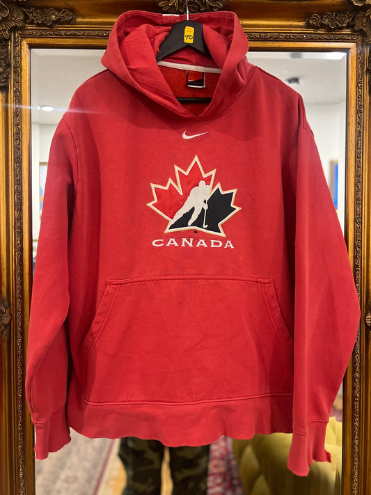 1990s Team Canada NIKE "Centre Swoosh" Hoodie (L)