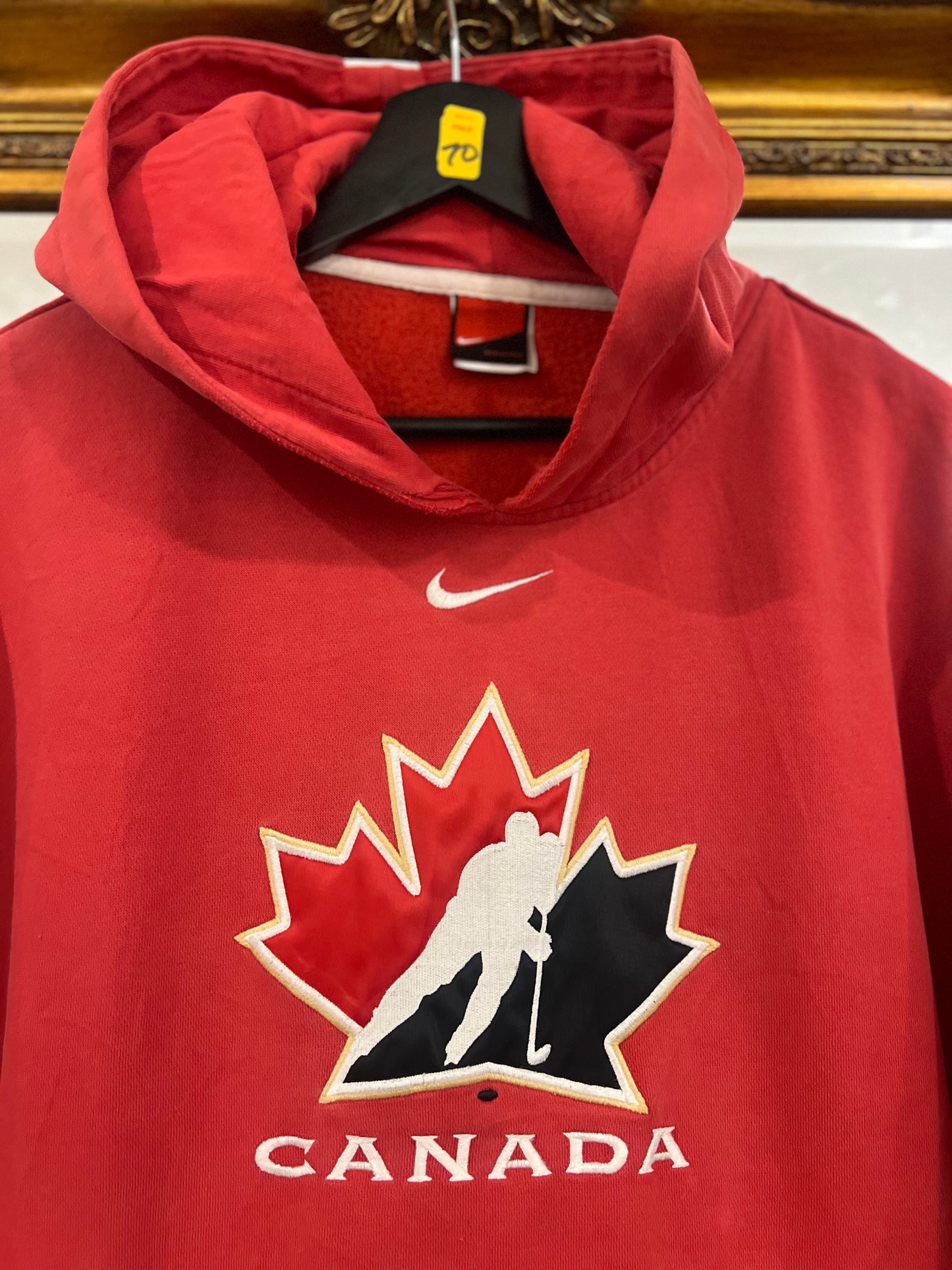 1990s Team Canada NIKE "Centre Swoosh" Hoodie (L)