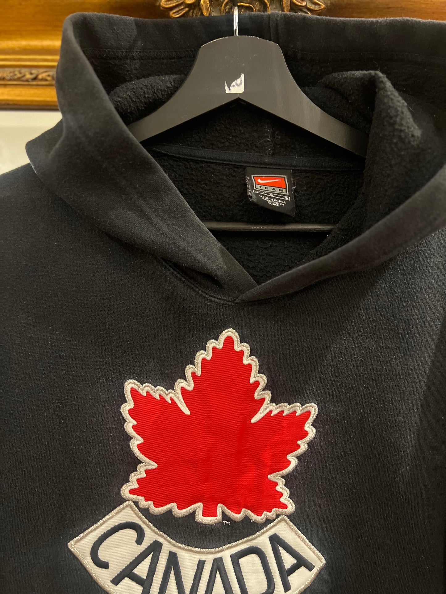 1990s NIKE Team Canada "Centre Swoosh" Hoodie (L)