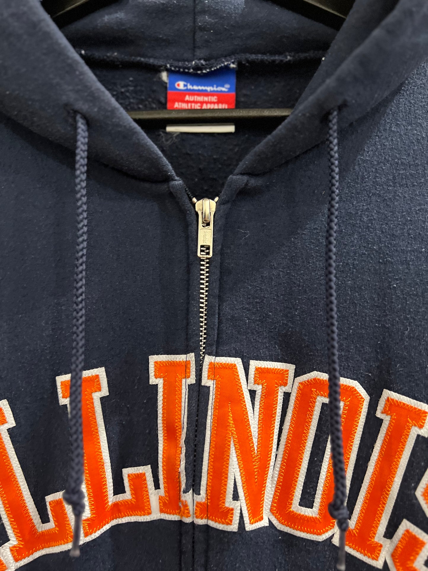 Vintage Champion Illinois College Zip Up Hoodie (L)