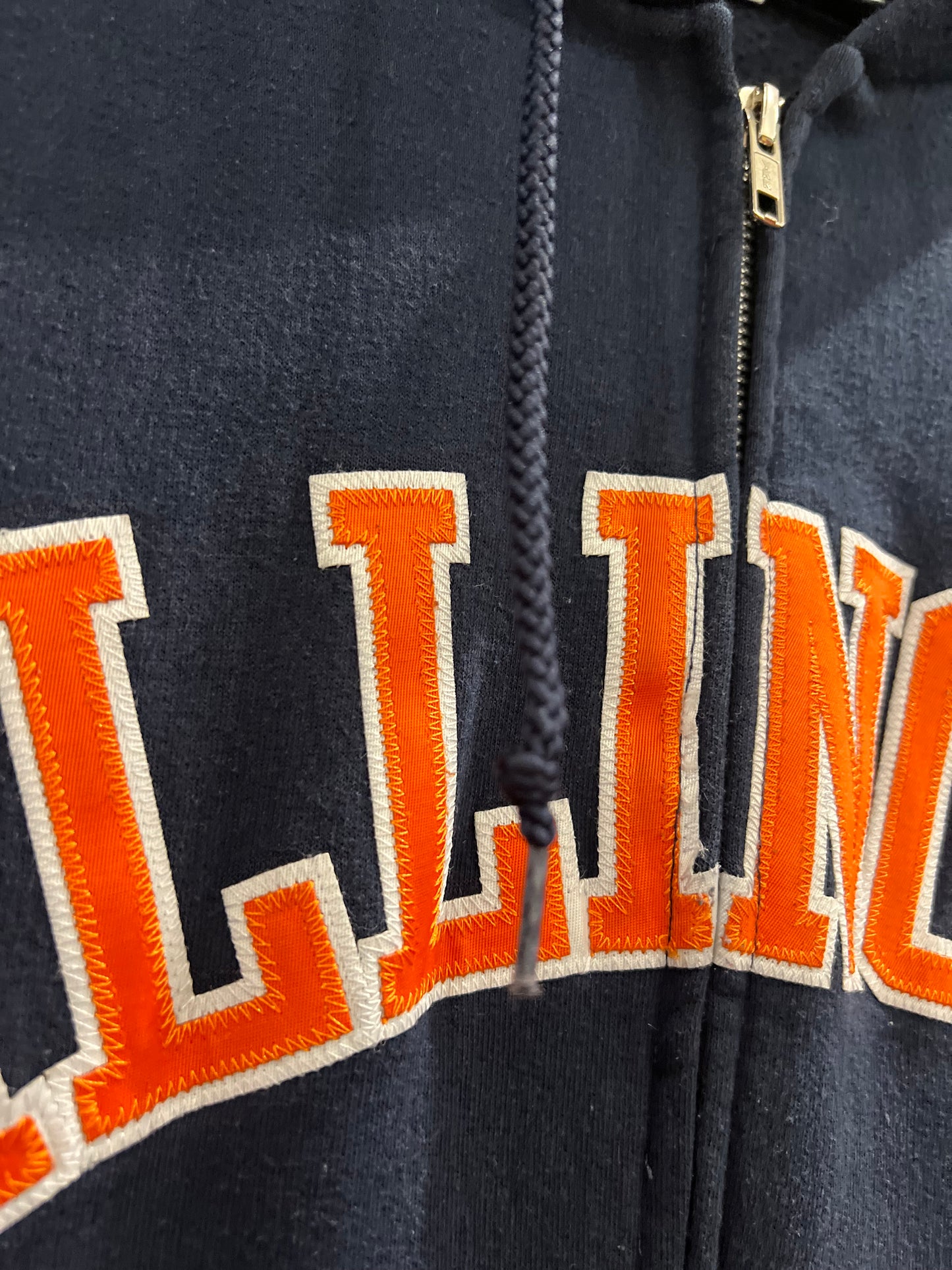 Vintage Champion Illinois College Zip Up Hoodie (L)