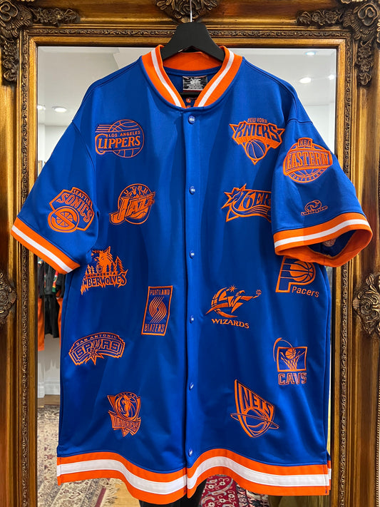 Vintage NBA All Over Logo Warm-Up Jersey (L)