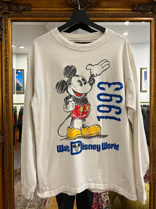 Vintage 1993 Mickey Disney World Longsleeve Shirt (M)