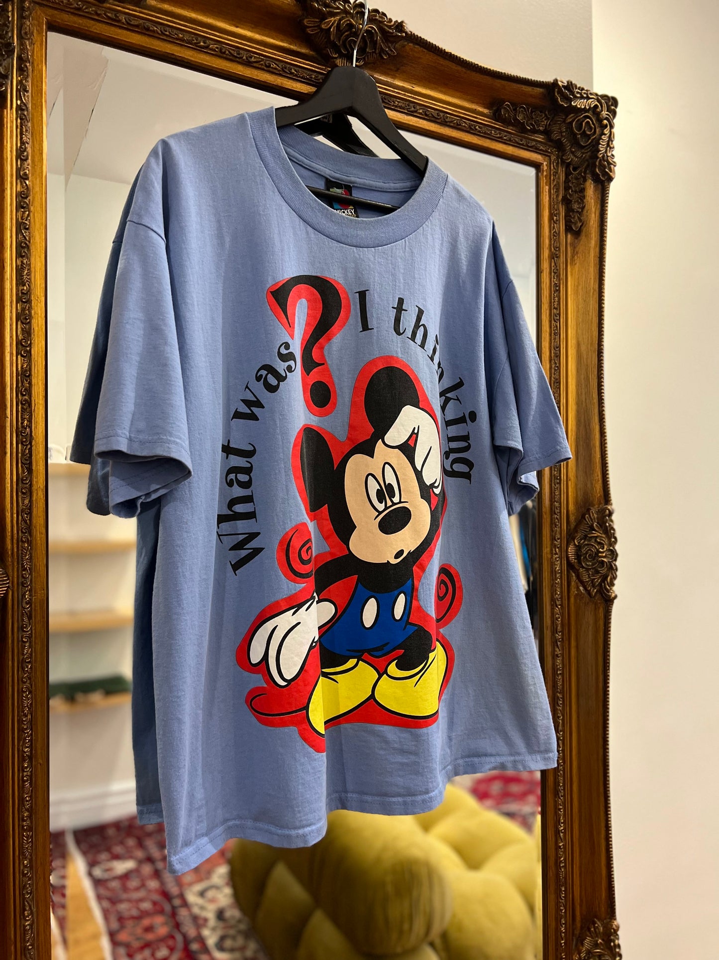 Vintage 90's Big Face Mickey Made In USA (XXL)