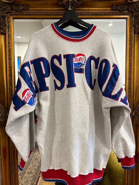 Vintage 90s Pepsi Big Spellout Crewneck Sweatshirt (XL)