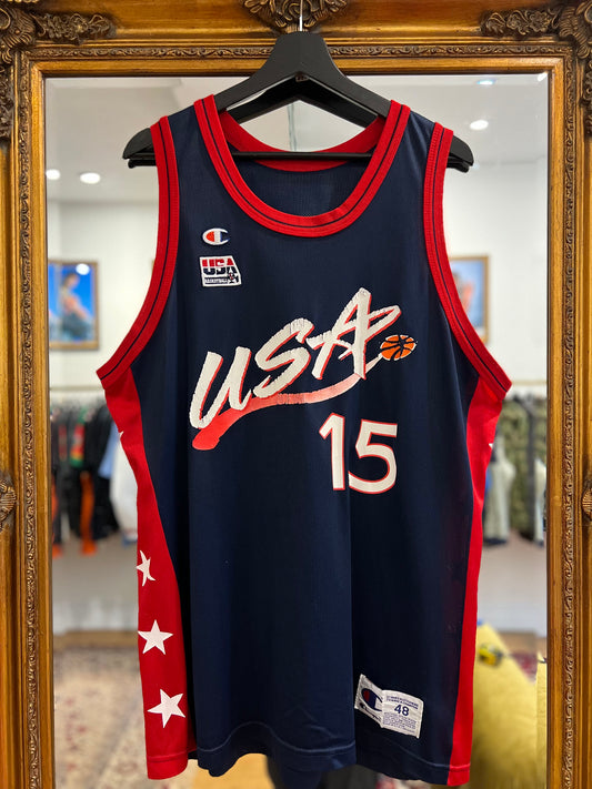 Vintage 90's Champion NBA USA Dream Team Olympics Hakeem Olajuwon Jersey (XL)