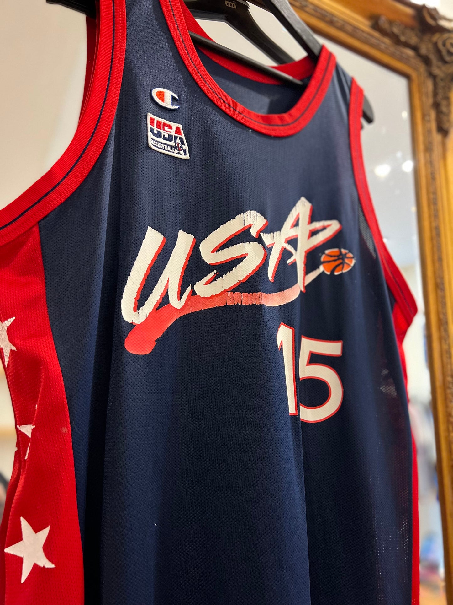 Vintage 90's Champion NBA USA Dream Team Olympics Hakeem Olajuwon Jersey (XL)