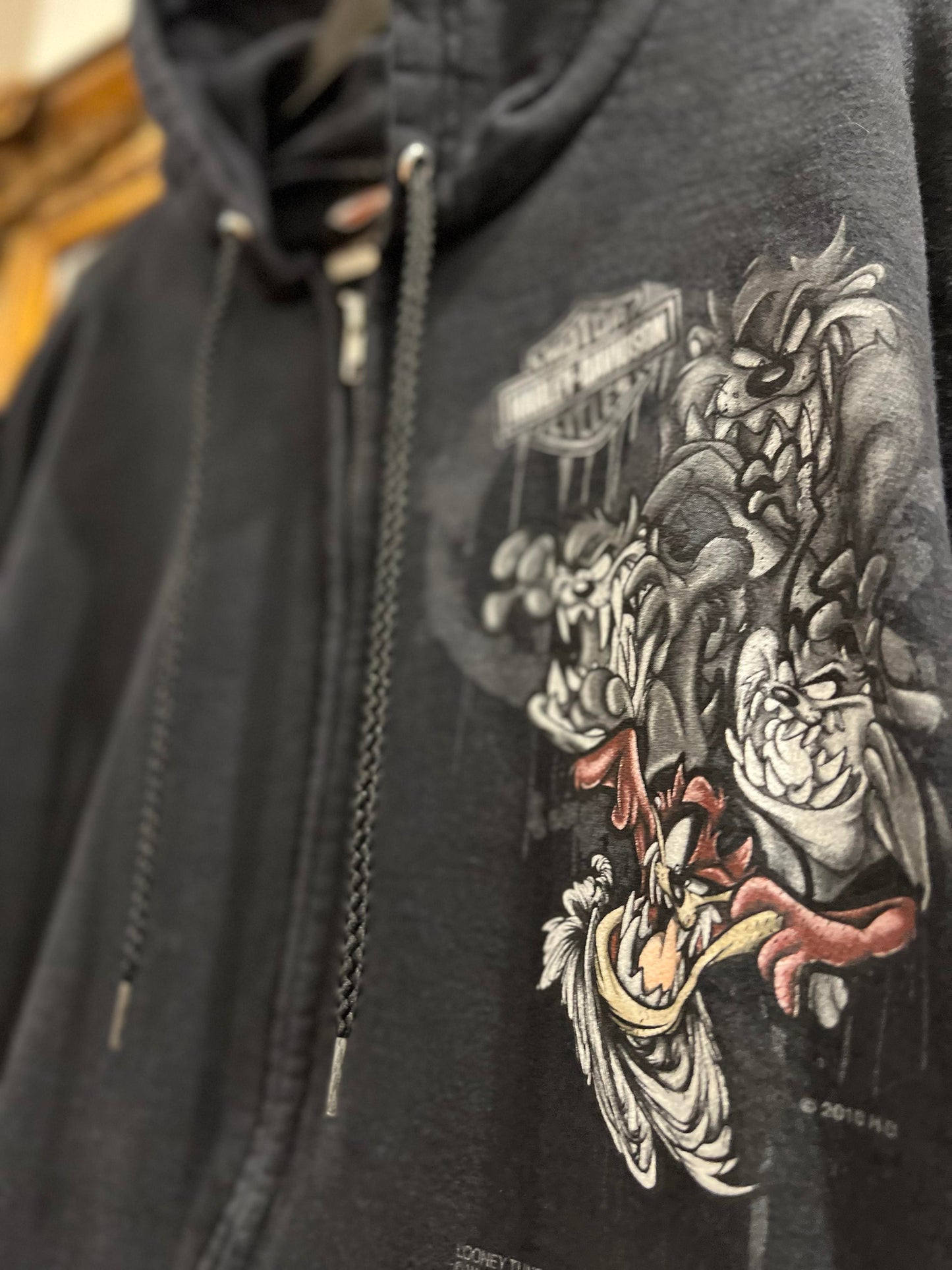 Vintage Harley Davidson x Looney Tunes Zip Up Hoodie (XL)