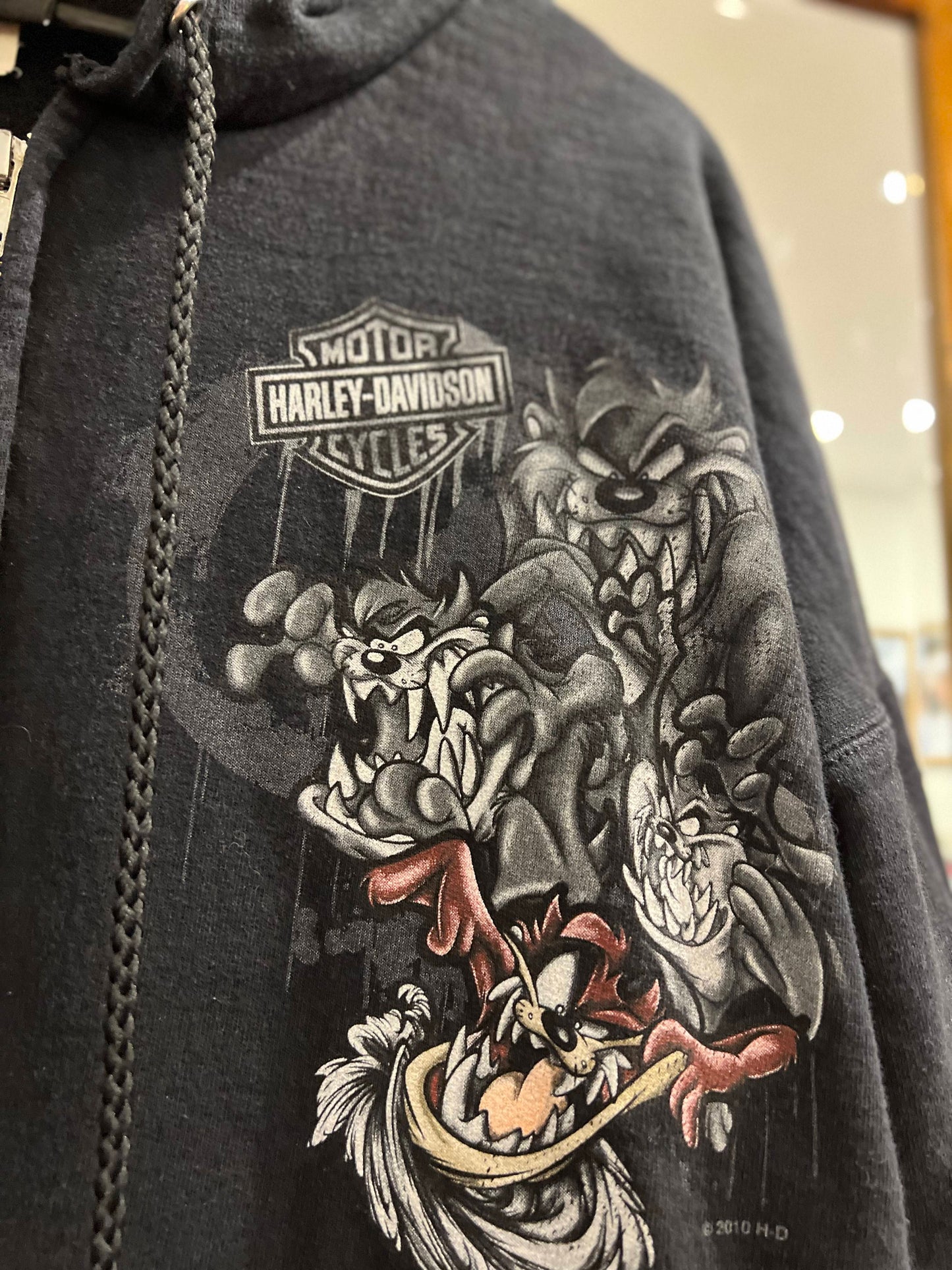 Vintage Harley Davidson x Looney Tunes Zip Up Hoodie (XL)