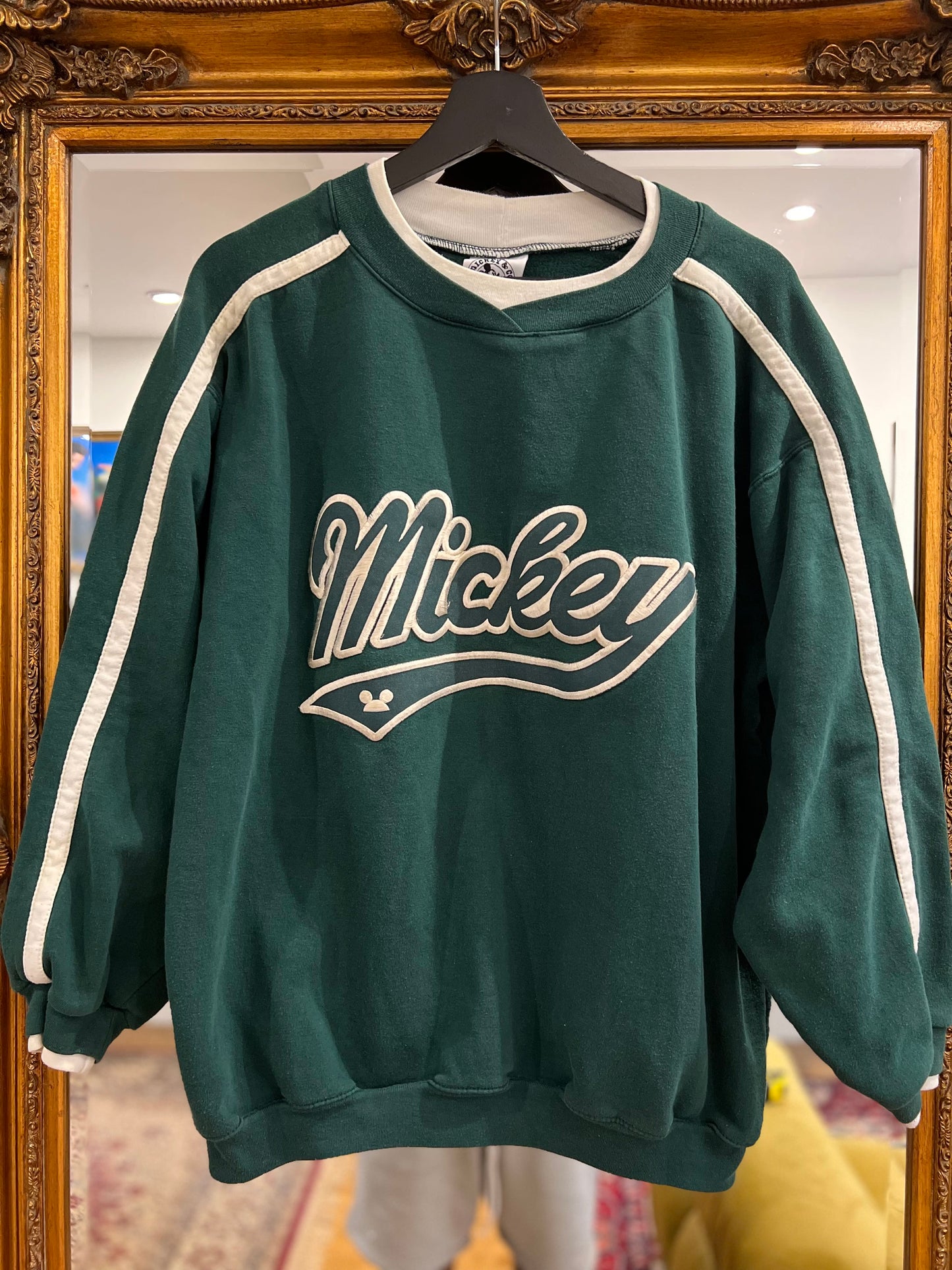 Vintage 90's Mickey Disney Forest Green Crewneck (M)