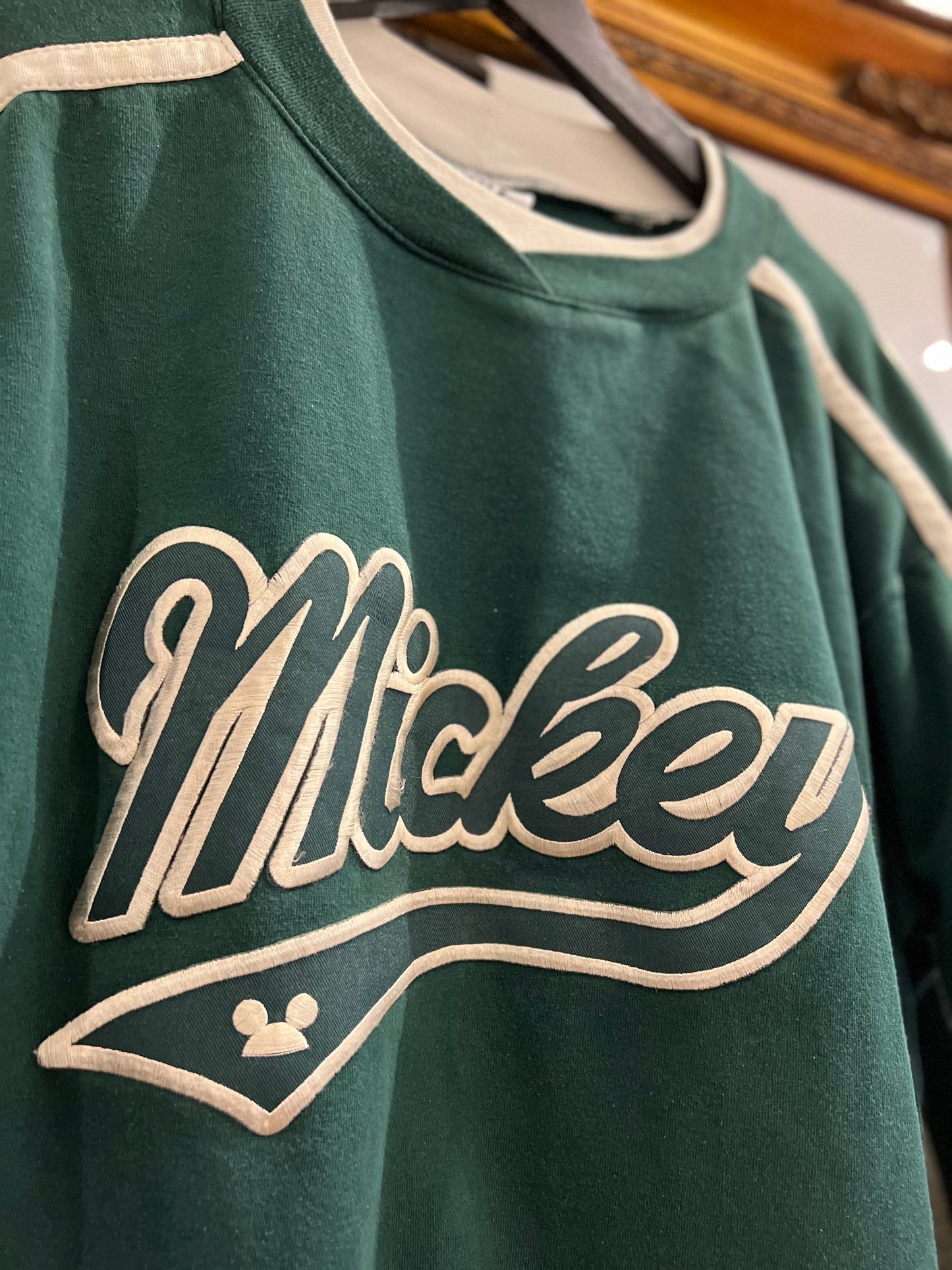 Vintage 90's Mickey Disney Forest Green Crewneck (M)