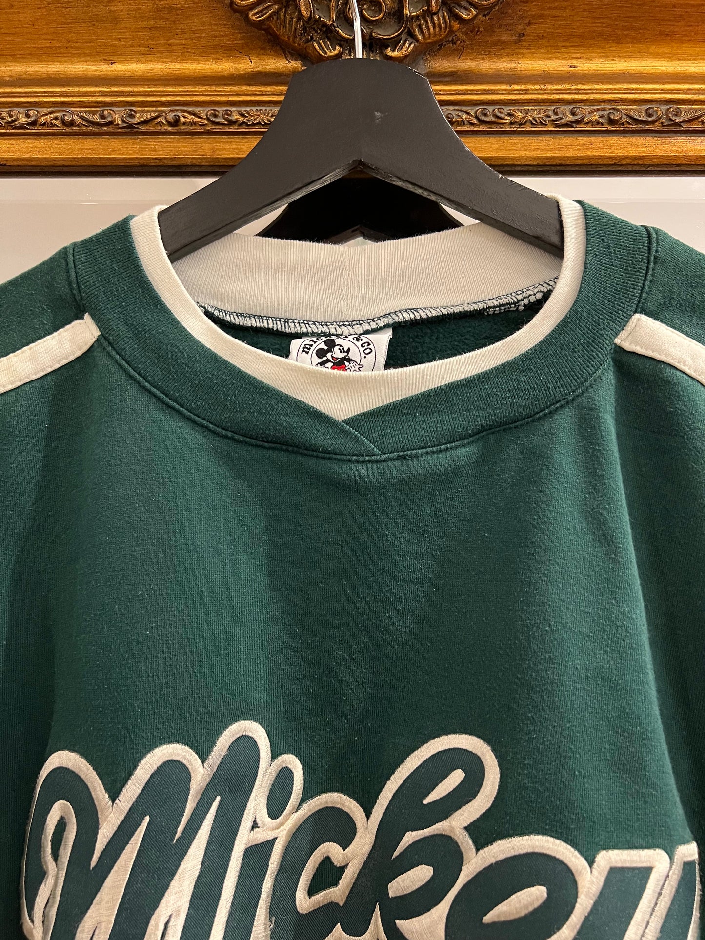 Vintage 90's Mickey Disney Forest Green Crewneck (M)