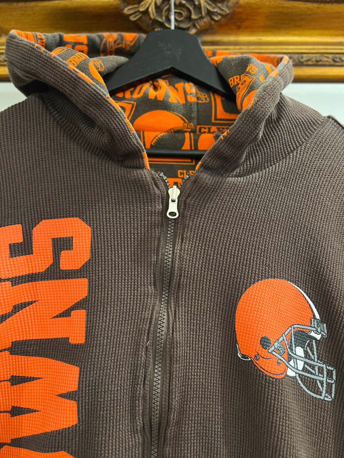 Vintage 90's Cleveland Browns Reversible Zip-Up Hoodie (XL)